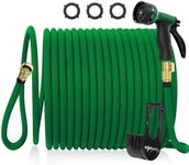 Expandable Garden Hose 100ft - NEW Patented Water Hose with 40 Layers of Innovative Nano Rubber, Real Leak-Proof Water Hose with 10-Mode Spray Nozzle, Lightweight, Tough, Flexible Hoses