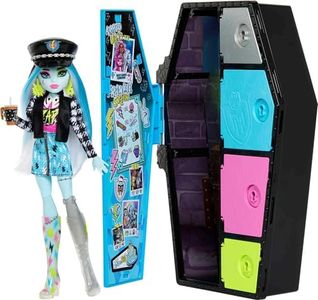 Monster High Coffret Monstrueux Secrets Frankie Stein avec Poupée, Habillage, Casier Et Plus De 19 Accessoires, Jouet Enfant, Dès 4 Ans, HKY62