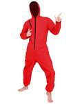 Angelaicos Unisex Red Jumpsuits Mask Costume Halloween Party Coverall (XXL, Full Set)