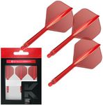 TARGET Darts K Flex Integrated Dart Flight and Shaft, No.2 Red (Medium) | Pack of 3 K-Flex - No 2, Precision Moulded 2-in-1 Dart Flights and Dart Stem | Professional Dart Accessories