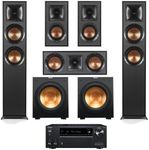 Klipsch Reference Series 5.2 Home Theater Pack with 2X R-625FA Floorstanding Speakers, R-52C Center Channel Speaker, 2X R-41M Bookshelf Speakers (Speaker System + 2X Subwoofer + Receiver)