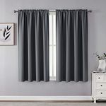 CUCRAF Blackout Curtains 63 inch Length 2 Panels,Window Curtains & Drapes for Bedroom,Thermal Insulated Curtains Rod Pocket Curtains Room Darkening Curtains,52x63,Dark Grey,a Pair