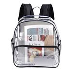 Crosstime Mini Clear Backpack Stadium Approved 12x12x6 Small Plastic Clear Stadium Bag for Concerts Sports Events Games Festival