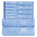 Trident Soft Comfort Air Rich Towels for Bath, 100% Cotton Towel, Super Soft, Highly Absorbent, 12 Pieces Towel Set, 500 GSM - Allure