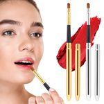 2 PCS Retractable Lip Brush for Lipstick Travel Lip Brush with Cap Mini Lip Brush Applicator Flat for Gloss Creams Professional Lipstick Brush Lip Wands Reusable Travel Makeup Brush for Women Girls