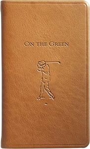 Graphic Image On The Green, Golf Score Book, Genuine Calfskin Leather (British Tan, 3" x 5")
