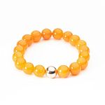 Orange Coral Beaded Bracelet for Women Men Gifts Natural Reiki Healing Gemstone Bracelets Handmade Stretch Bracelet for Calming Stress Relief Positivity - 10mm