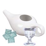 GoodsHealthShop Porcelain Ceramic Neti Pot for Nasal Cleansing Sinus and Passages for Optimal Health, White