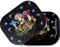 Metal Trays with PVC Soft Magnetic Lid Metal Tray with Lid Cover Small Cute Decorative Tray Ideal Storage for Home or on The Go, 7" x 5.5"