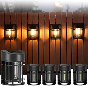 DOESLAG Solar Fence Lights, Upgrade Solar Deck Lights, Waterproof Solar Outdoor Lights for Wall Yard Post,Steps, Easy-to-Install