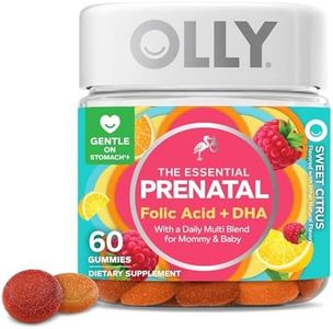 OLLY The Essential Prenatal Gummy Multivitamin, 30 Day Supply (60 Gummies), Sweet Citrus, Folic Acid, Vitamin D, Omega 3 DHA, Chewable Supplement