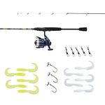 Mitchell Neuron LFR Combo, Light Rock Fishing Rod and Reel Set, Two-Piece Lightweight Rod With Fast Action, Strong Reel, Tackle Included, Ready to Fish, Unisex, Blue/Gold, 2.1m | 0.5-5g