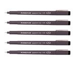 Staedtler 0.05 mm Pigment Liner Fineliner Sketching Drawing Drafting Pens Pack of 5