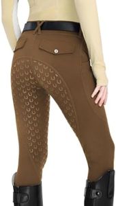 FitsT4 Sports Girls Riding Pants Fleece Lined Winter Breeches Full Seat