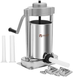 Valley sportsman Manual Sausage Stuffer, 2L 5LBS Vertical Sausage Machine 304 Stainless Steel 3 Stuffing Tubes, for Home Kitchen Restaurant Commercial, Vertical Sausage Makers, Easy Clean Meat Stuffer