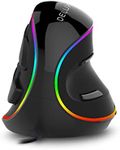 DeLUX Ergonomic Mouse, Wired Large RGB Vertical Mouse with 6 Buttons, 4000DPI, Removable Wrist Rest for Carpal Tunnel (M618Plus RGB-Wired)