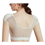 Women Elastic Soft Underwear Lingerie Tops 2 in 1 Built-in Shoulder Pad Ladies Padded Tank Top Shirt,Beige-1X