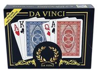 DA VINCI Ruote, Italian 100-Percent Plastic Playing Cards, 2-Deck Bride Size Set by Modiano, Jumbo Index