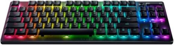 Razer DeathStalker V2 Pro TKL Wireless Gaming Keyboard: Low-Profile Optical Switches - Clicky Purple - HyperSpeed Wireless & Bluetooth 5.0-50 Hr Battery - Ultra-Durable Coated Keycaps - Chroma RGB