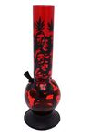 Green Apple Inc 12 Inch Bobb Marleyy Transparent Red Acrylic Smoking Water Pipe Bong, Pack of 1