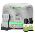 AIR-ROMA Plastic 500Ml Essential Mist Aroma Diffuser with Lemon Grass Oil |Ultrasonic Electric Aromatherapy Fragrant Oil Vaporiser Humidifier|Auto-Off Safety Switch|7 Led Changing Light Colors