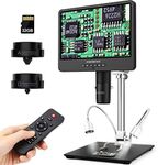 Andonstar AD249S-M 10.1 Inch HDMI Digital Coin Microscope 2000x for Adults, 3 Lens 2160P UHD Video Record, Soldering / Biological Microscope Kit with 32G Card, Windows Compatible