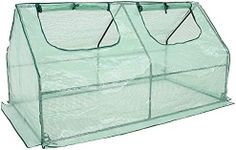 Sunnydaze Outdoor Portable Mini Cloche Greenhouse with 2 Zipper Doors - Green