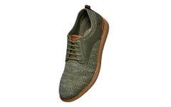 Neeman's The Derbies for Men | Knit Base and Faux Leather Derby Sneakers | Comfortable and Breathable Mesh | Olive UK7