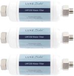 LUXE Bidet 4-in-1 Filtration Water Filter for Bidets, Removes Calcium, Chlorine, & Sediments, Only Compatible with NEO Plus Series Bidet Attachments (3/8" x 3/8", 3-Pack)