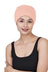 The Headscarves Women Silky Soft Bamboo Viscose Sleep Cap for Hair Loss Chemo Headwear Skull Cap Free Size (Multicolor) (HS3_Coral Pink)