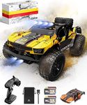 DEERC 9201E 1:10 Large Remote Control Truck with Lights, Fast Short Course RC Car, 48 km/h 4x4 Off-Road Hobby Grade Toy Monster Crawler Electric Vehicle with 2 Rechargeable Batteries for Adult Kid Boy