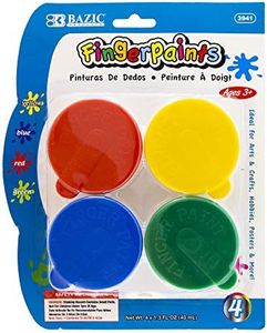 BAZIC Products Finger Paint Set Assorted Color 160ml, Non Toxic Painting Fun Art Supplies, DIY Craft Activity for Kids at School Home Age 3+ (4/Pack), 24-Packs