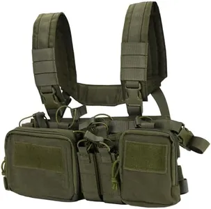SIVIGEAR Adjustable Tactical Chest Rig with Detachable GP Pouch, 9mm/5.56 Mag Pouch, H-Harness - Durable, Comfortable