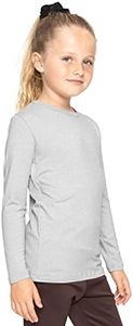 Girl's Long Sleeve Crew Neck Top Heather Gray X-Large