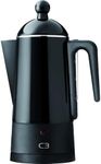 C3 30-30254 Design Percolator Eco 2-6 Cups Varnished Stainless Steel Black