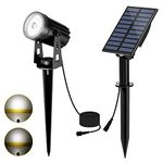 T-SUN Solar Spot Lights Outdoor Garden, Set of 1 1-LED 6000K White Solar Lights Outdoor Garden for Pathway Patio Gate Fence Garden Yard Driveway Porch Walkway