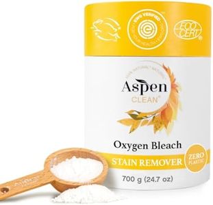 Unscented Oxygen Bleach Powder and Color Safe Stain Remover by AspenClean, Zero plastic, EWG Verified™, Vegan, Hypoallergenic, Bleach Alternative - 45 Loads