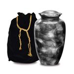 Adult Cremation Urns Ashes- Black Smoke Decorative Urn, Urns for Human Ashes Female & Male, Urns for Ashes Female, Funeral Urns Cremation Urns for Human Ashes - 200 Cu. in. with Protection Bag.