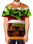 Inct Burger All Over Print T Shirt Man Beef King Full Food Fashion Swag Men GIRLMediumWhite