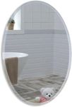 Neue Design Mood Oval Bathroom Mirror Wall Mounted (24 x 32 Inch), Vertical & Horizontal, Frameless with Beveled Edges for Bathroom Vanity