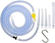 Silicone Enema Bag Kit | Non-Toxic, BPA- & Phthalates-Free | 2 Quart Bag | Extra Long Silicone Hose Assembly | 3 Tips/Nozzles | Stopcock Tap | Stainless Steel Plastic Covered Hook (Replacement Kit)