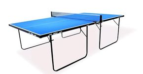 Stag Iconic (2023) Series Table Tennis Table| Indoor-Outdoor Compact Size T.T Table with Quick Assembly| Easy Foldable and Portable Table Set- (1 Table Top Cover,2 TT Rackets,6 Balls,1 Net)-Blue