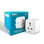 QUBO 10A Wifi + BT Smart Plug from Hero Group, Energy Monitoring, Suitable for small devices like TVs, Air Purifiers, Mobile & Laptop Chargers (Voice Control with Amazon Alexa and Google Assistant)