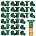 ELECLAND Bamboo Cane Caps Protectors Green Rubber Garden Cane Toppers Covers for Bamboo Plant Support Sticks (36)