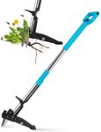 YISSVIC Mechanical Weed Puller Tool - Stainless Steel 4-Claw with Foot Pedal, Telescopic Root Remover for Garden, Stand-up Design Adjustable 100-120cm (Blue)