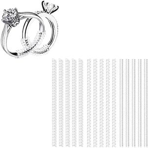 Anpro 15 Pack Ring Size Adjuster - with 3 Sizes Clear Ring Sizer Adjuster for Loose Rings,Spiral Silicone Tightener Set