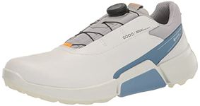 ECCO Men's Biom Hybrid 4 Boa Gore-tex Waterproof Golf Shoe, White/Retro Blue, 10-10.5