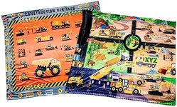 Birdy Boutique - Double Sided Learning Blanket® - Construction Site - Learn Contruction Sites & Vehicles - Cozy Soft Minky - Great for Early Readers, Homeschoolers, PreK, Kindergarten - 50" X 60"