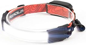 LETOUR LED Headlamp, USB Rechargeable Headlamp 210° Wide Beam Lighting 600 Lumen 3 Modes Waterproof COB Head Torch Battery with LED Rear Light for Camping, Cycling, Running, Jogging, Fishing