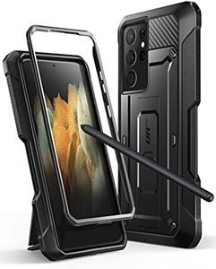 SUPCASE Unicorn Beetle Pro Series Case for Samsung Galaxy S21 Ultra 5G (2021 Release), Full-Body Dual Layer Rugged Holster & Kickstand Case with S Pen Slot (Black)